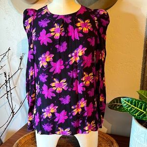 Maje Floral Long Sleeve Top Size 1